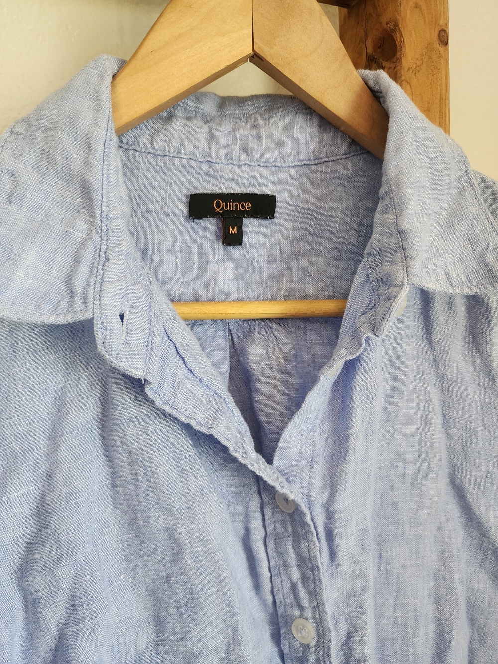 Quince 100% European Linen Long Sleeve Shirt - Size Medium French Blue - Picture 2 of 5